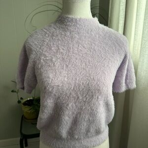 Pilcro Mock-Neck Eyelash Sweeter Baby Tee Lavender